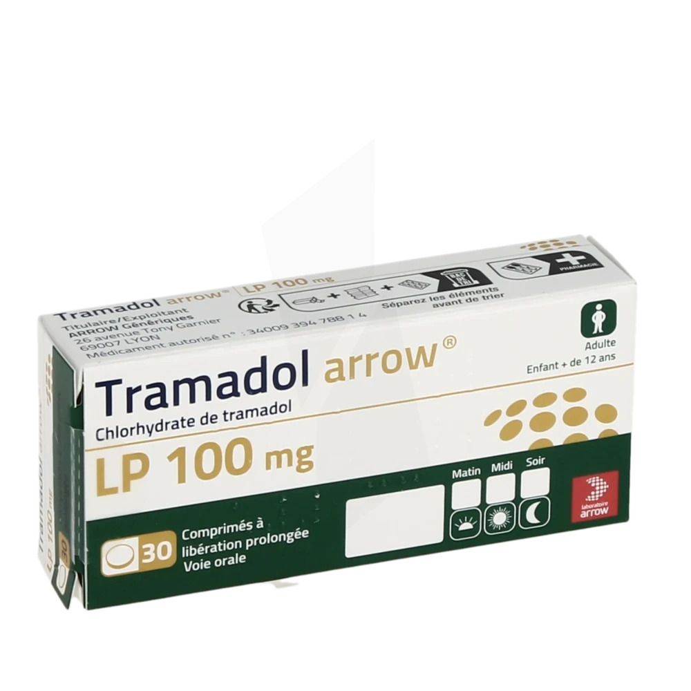 Tramadol Arrow L.p. 100 Mg, Comprimé à Libération Prolongée
