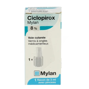 Ciclopirox Mylan 8 %, Vernis à Ongles Médicamenteux