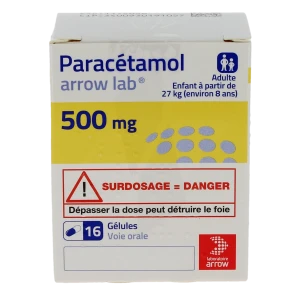 Paracetamol Arrow Lab 500 Mg, Gélule