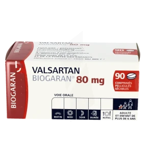 Valsartan Biogaran 80 Mg, Comprimé Pelliculé Sécable