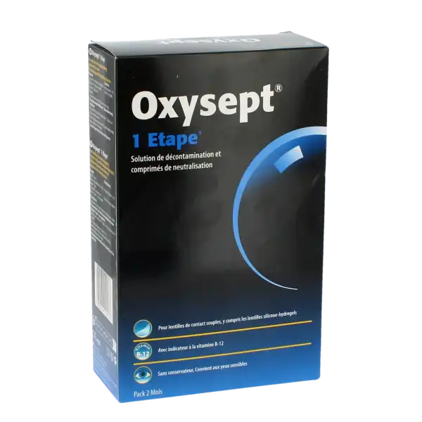 Oxysept 1 Etape Solution, 300 Ml, Pack 2 + 30 Comprimés