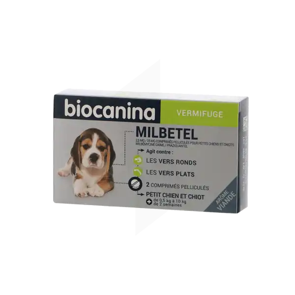 Biocanina Milbetel 2,5mg/25mg Comprimés Petits Chiens Et Chiots B/2