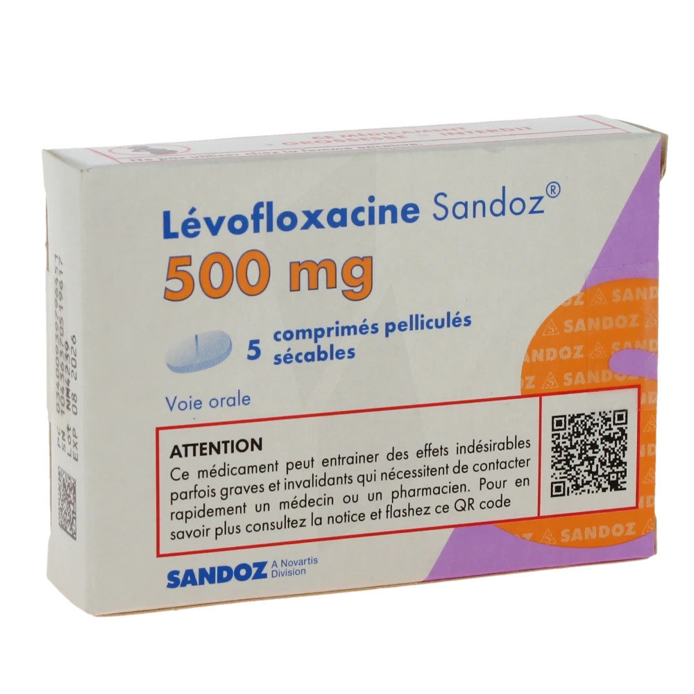Levofloxacine Sandoz 500 Mg, Comprimé Pelliculé Sécable