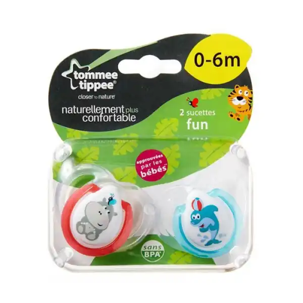 Tommee Tippee - Lot De 2 Sucettes Fun Style - 6/18 Mois