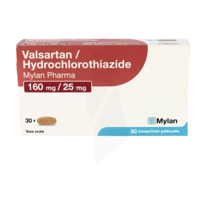 Valsartan/hydrochlorothiazide Viatris 160 Mg/25 Mg, Comprimé Pelliculé