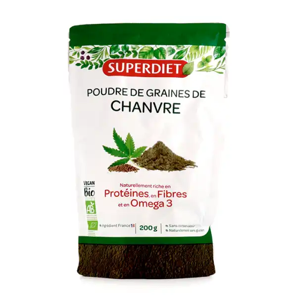 Superdiet Protéine De Chanvre Bio Poudre Sachet/200g