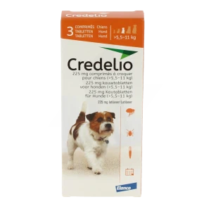 Credelio 225 Mg Comprime A Croquer Pour Chiens (> 5,5 - 11 Kg), Comprimé à Croquer