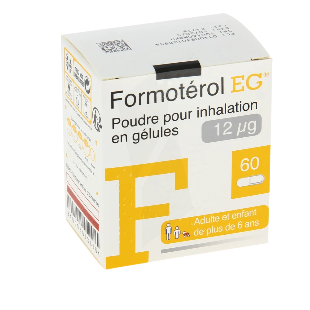 Formoterol Eg 12 Microgrammes, Poudre Pour Inhalation En Gélule