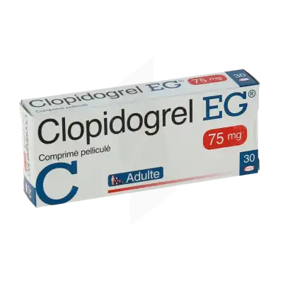 Clopidogrel Eg Labo 75 Mg, Comprimé Pelliculé à DIJON