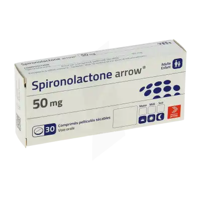 Spironolactone Arrow 50 Mg, Comprimé Pelliculé Sécable à CANALS