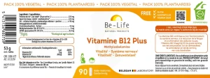 Be-life Vitamine B12 Plus Gélules B/90