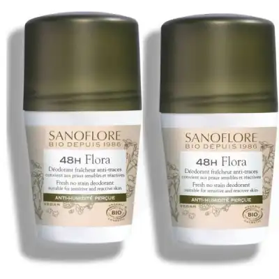 Sanoflore Déodorant 48h Flora Bio 2roll-on/50ml à Annecy