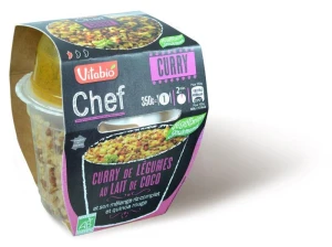 Vitabio Chef Plat Cuisiné Riz Quinoa Curry Cup/350g