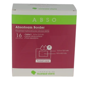 Absofoam Border Pans Hydrocellulaire 12,5x12,5cm B/16
