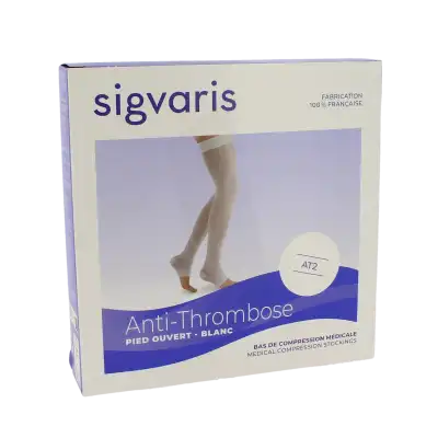 Sigvaris At2 Bas Auto-fixant Pied Ouvert Blanc T3 Court à VIC-FEZENSAC