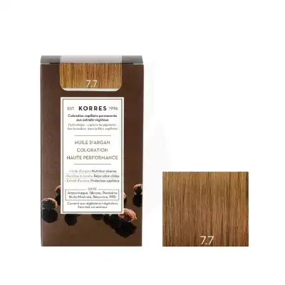 Korres Coloration Permanente à L'huile D'argan 7.7 Blond Marron Kit à Le havre