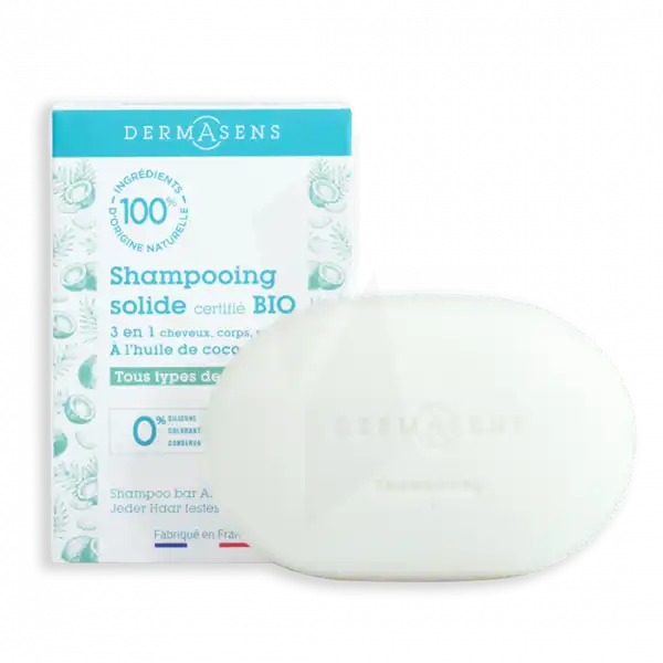 Dermasens Shampooing Solide Bio Tous Types De Cheveux 60g