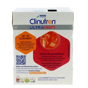 Clinutren Ultra Fruity Nutriment Fruits Rouges 4 Briquettes De 200 Ml