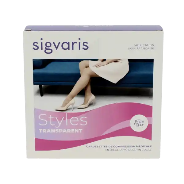 Sigvaris Styles Transparent Chaussettes Po Femme Classe 2 Beige 130 X Large Normal