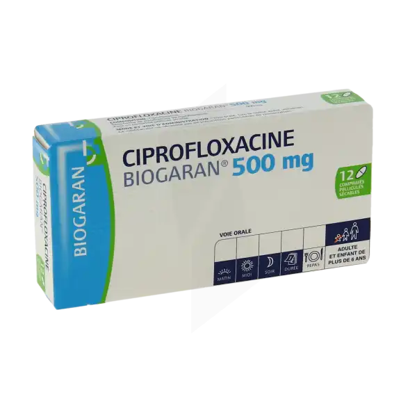 Ciprofloxacine Biogaran 500 Mg, Comprimé Pelliculé Sécable