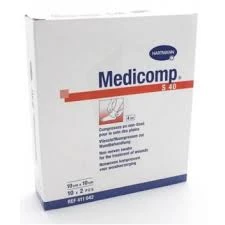 Medicomp® Compresses En Nontissé 7,5 X 7,5 Cm - Pochette De 2 - Boîte De 10