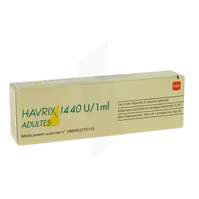 Havrix 1440 U/1 Ml Adultes, Suspension Injectable En Seringue Préremplie. Vaccin De L'hépatite A (inactivé, Adsorbé) à Hagetmau