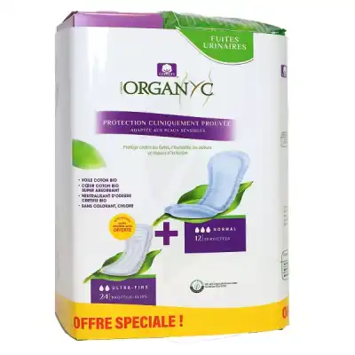 Organyc Serviette Incontinance Normal 12+p/slip à NÈGREPELISSE