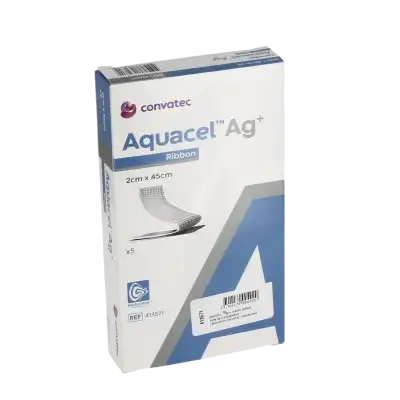 Aquacel Ag+ Mèche Pansement 2x45cm B/5 à Mantes-La-Jolie