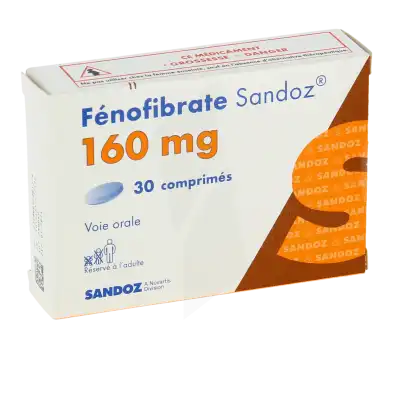 Fenofibrate Sandoz 160 Mg, Comprimé à NANTERRE