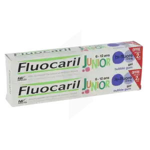 Fluocaril Junior Dentifrice Bubble Gum 6-12ans 2t/75ml à Bordeaux