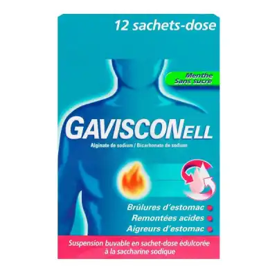Gavisconell Suspension Buvable Sachet-dose Menthe Sans Sucre 12sach/10ml à CHENÔVE