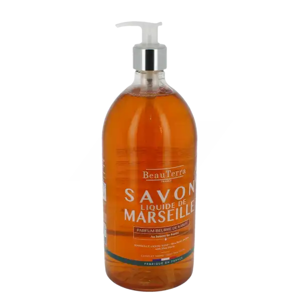 Beauterra - Savon De Marseille Liquide - Beurre De Karité - 1l