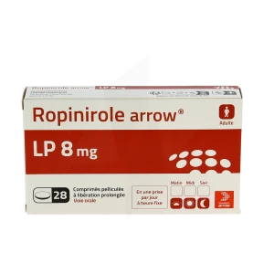 Ropinirole Arrow Lp 8 Mg, Comprimé Pelliculé à Libération Prolongée