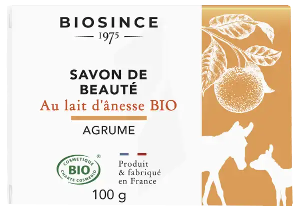 Biosince 1975 Savon De Beauté Lait D'Ânesse Bio Agrumes 100g