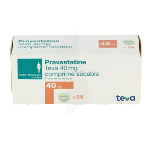 Pravastatine Teva 40 Mg, Comprimé Sécable
