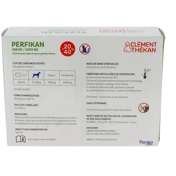 Perfikan 268 Mg/2400 Mg Solution Pour Spot-on Pour Grands Chiens, Solution Pour Spot-on