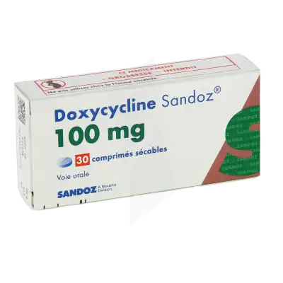 Doxycycline Sandoz 100 Mg, Comprimé Sécable à Paris