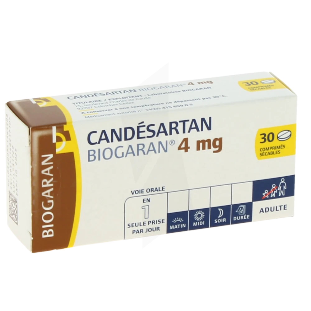 Candesartan Biogaran 4 Mg, Comprimé Sécable