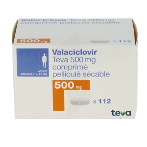 Valaciclovir Teva 500 Mg, Comprimé Pelliculé Sécable