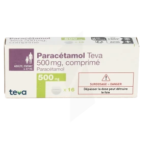 Paracetamol Teva 500 Mg, Comprimé