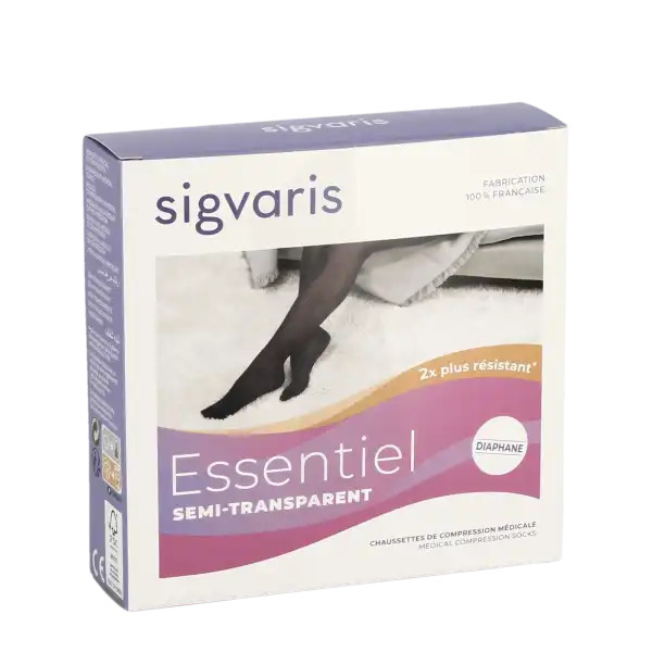 Sigvaris Essentiel Semi-transparent Chaussettes  Femme Classe 2 Dune Large Normal