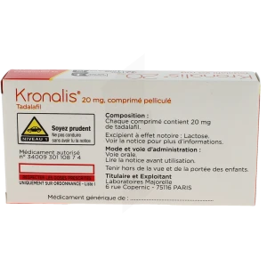 Kronalis 20 Mg, Comprimé Pelliculé