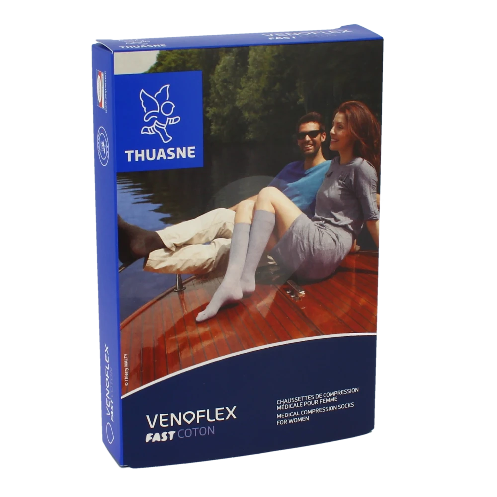 Thuasne Venoflex Fast 2 Chaussette Femme Irlandais Noir T2n