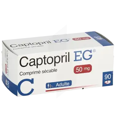 CAPTOPRIL EG 50 mg, comprimé quadrisécable