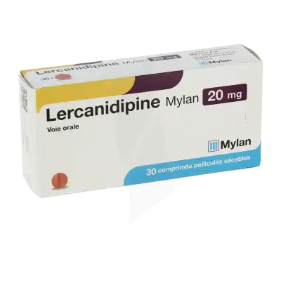 Lercanidipine Viatris 20 Mg, Comprimé Pelliculé Sécable à Osny