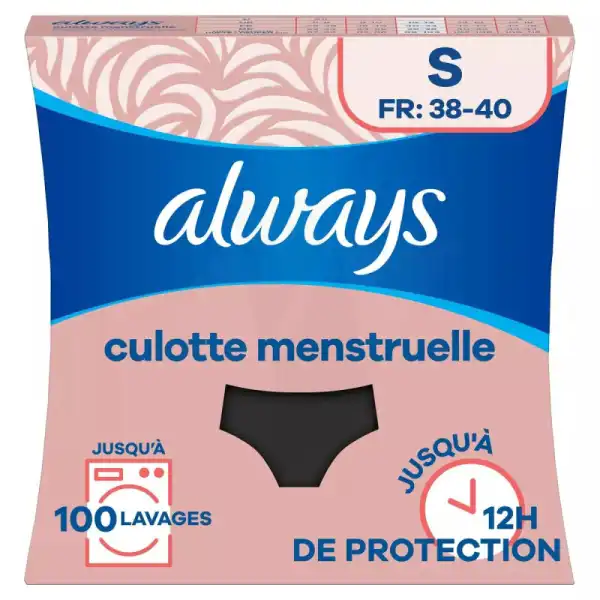 Always Culotte Lavable Pour Les Règles Noire S 38-40
