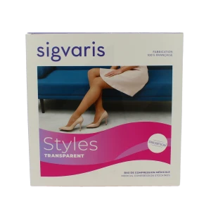 Sigvaris Styles Divin Eclat Transparent Collant Classe 2 Femme Beige 120 Long L