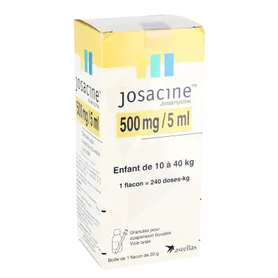 Josacine 500 Mg/5 Ml, Granulés Pour Suspension Buvable à LE LAVANDOU
