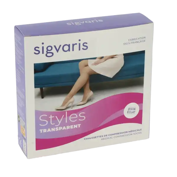 Sigvaris Styles Transparent Chaussettes  Femme Classe 2 Beige 120 Medium Long