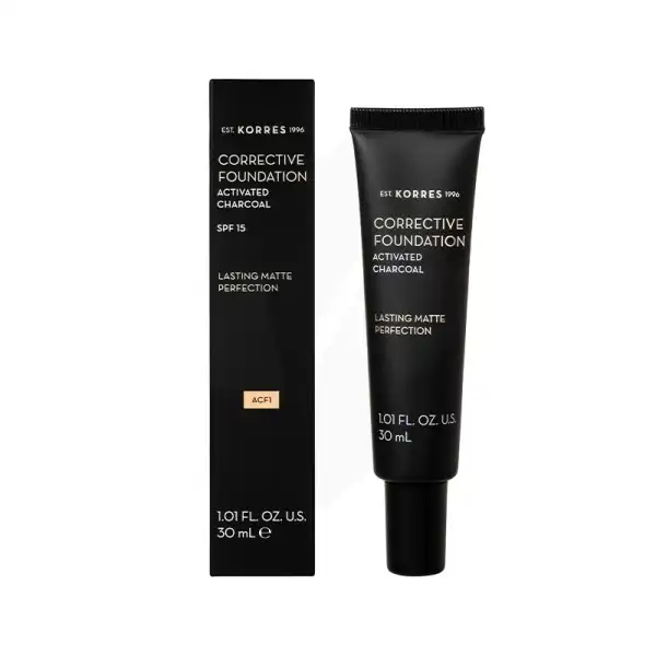 Korres Charbon Actif Fond De Teint Correcteur Spf15 Teinte N°1 30ml